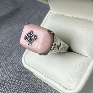 Silpada Pink Soapstone Sterling Silver Ring Sz 7